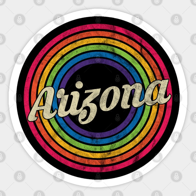 Arizona - Retro Rainbow Faded-Style Sticker by MaydenArt